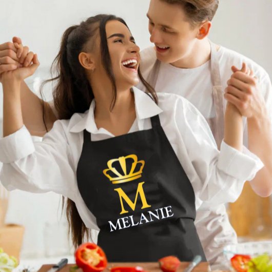 Custom Name Luxury Royal Elegant Monogran  Schürze