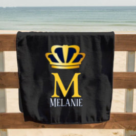 Custom Name Luxury Royal Elegant Monogran  Strandtuch