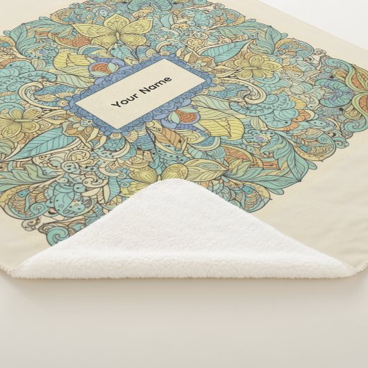 Custom Name Luxury Zentangle Sherpa Blanket Sherpadecke (3/4)