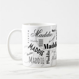 Custom Name Maddie Black White Coffee Mug Kaffeetasse