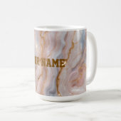 Custom Name Marble Mug | Personalized Gold Textmug Kaffeetasse (VorderseiteRechts)