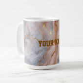 Custom Name Marble Mug | Personalized Gold Textmug Kaffeetasse (Vorderseite Links)