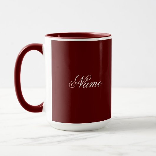 Custom Name Maroon Combo Mug Personalized Tasse (Links)