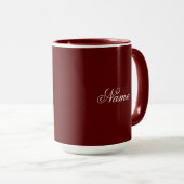 Custom Name Maroon Combo Mug Personalized Tasse (VorderseiteRechts)
