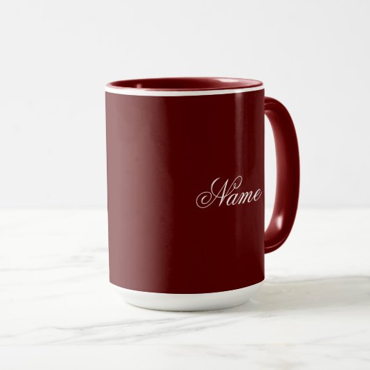 Custom Name Maroon Combo Mug Personalized Tasse (VorderseiteRechts)