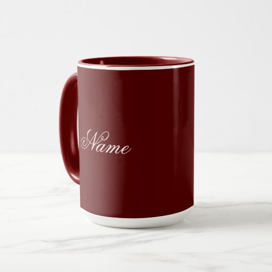 Custom Name Maroon Combo Mug Personalized Tasse (Vorderseite Links)
