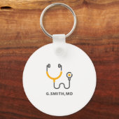 Custom Name | Medical Stethoscope | Doctor Nurse Schlüsselanhänger (Vorderseite)