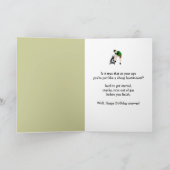 Custom Name Men's Birthday Funny Lawnmower Insult Karte (Innenseite)