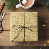 Custom Name Message Gold Christmas Wrapping Paper Geschenkpapier