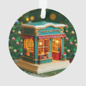 Custom name> message me Bookstore Ceramic Ornament (Rückseite)