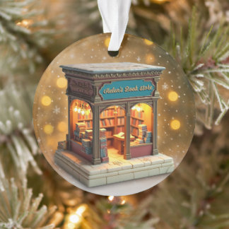 Custom name> message me Bookstore Ceramic Ornament