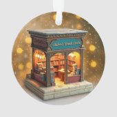 Custom name> message me Bookstore Ceramic Ornament (Rückseite)