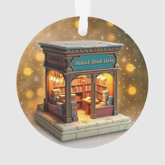 Custom name> message me Bookstore Ceramic Ornament (Rückseite)