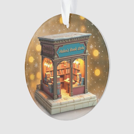 Custom name> message me Bookstore Ceramic Ornament (Vorderseite)