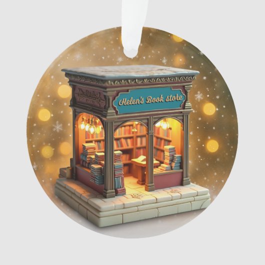 Custom name> message me Bookstore Ceramic Ornament (Vorderseite)