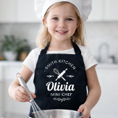 Custom Name Mini Chef Kids Apron with Kitchen Name Schürze