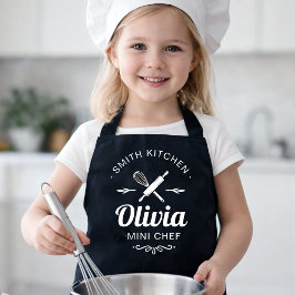 Custom Name Mini Chef Kids Apron with Kitchen Name Schürze