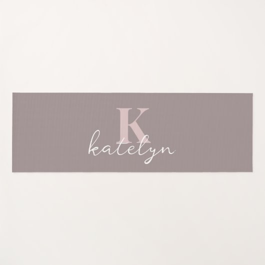 Custom Name Minimal Fitness Yoga Mat Yogamatte (Vorderseite (Horizontal))