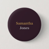 Custom name minimalist modern burgundy button (Vorderseite)