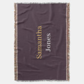 Custom name minimalist modern burgundy decke (Vorderseite Vertikal)