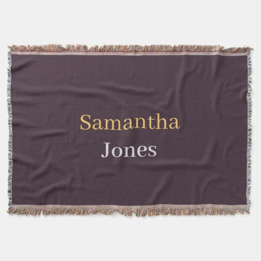 Custom name minimalist modern burgundy decke (Vorderseite)