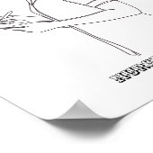 Custom Name Minimalist Nurse Clipboard Line Art  Poster (Ecke)