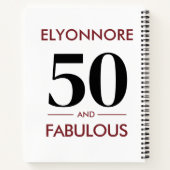 Custom Name Modern 50 And Fabulous Cherry Wine  Notizblock (Rückseite)