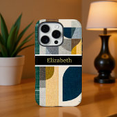Custom Name Modern Abstract Geometric Marble Case-Mate iPhone Hülle