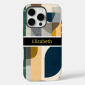 Custom Name Modern Abstract Geometric Marble Case-Mate iPhone Hülle (Rückseite)