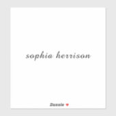 Custom Name Modern Script Design Aufkleber (Blatt)