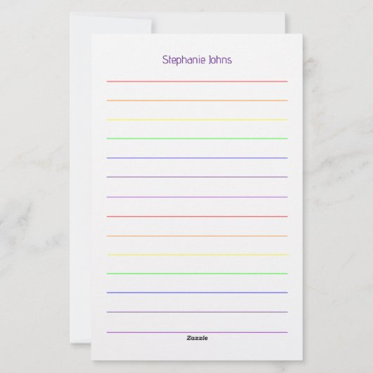 Custom Name Monogram Bridal Shower Wedding Briefpapier (Rückseite)