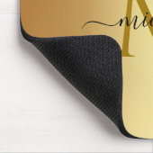 Custom Name Monogram Initial Template Gold Mousepad (Ecke)