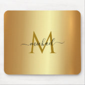 Custom Name Monogram Initial Template Gold Mousepad (Vorne)