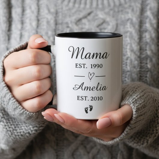 Custom Name Mother's Day Gift | Mama Established Tasse