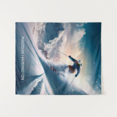 Custom Name Mountain Skier Wandteppich (Vorderseite (Horizontal))