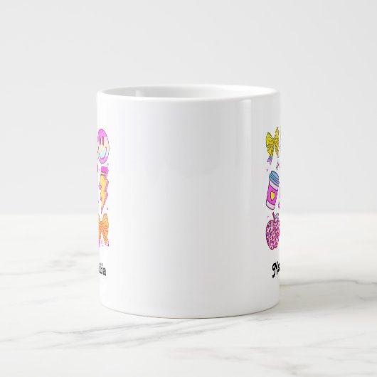 Custom Name Mug, Custom Teacher Mug,Back to school Jumbo-Tasse (Vorderseite)
