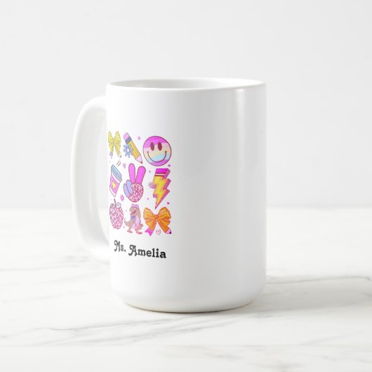 Custom Name Mug, Custom Teacher Mug,Back to school Kaffeetasse (Vorderseite Links)