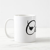 Custom Name Mug Minimalist Script Font with Heart  Kaffeetasse (Links)