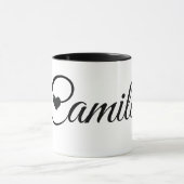 Custom Name Mug Minimalist Script Font with Heart  Tasse (Zentrum)