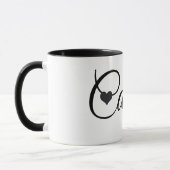 Custom Name Mug Minimalist Script Font with Heart  Tasse (Links)