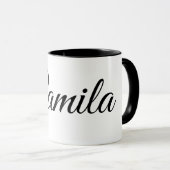 Custom Name Mug Minimalist Script Font with Heart  Tasse (VorderseiteRechts)