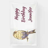 Custom Name Music Notes Song Bird Banner (Vertikal)