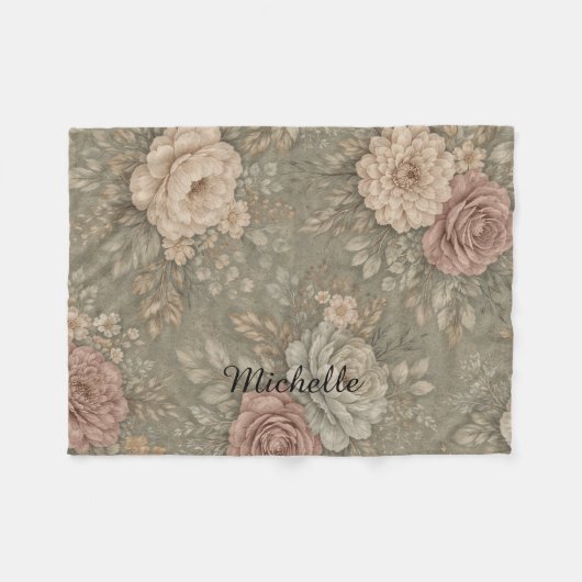 Custom Name Muted Suede Tone Fleecedecke (Vorderseite (Horizontal))