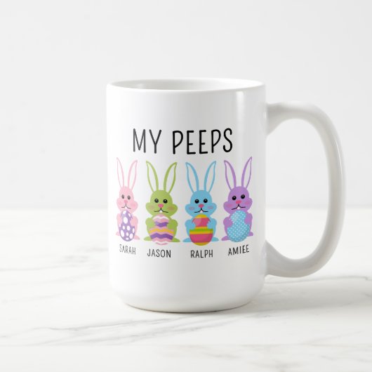 Custom Name My Peeps Easter Coffee Mug Kaffeetasse (Rechts)