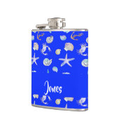 Custom name nautical print on blue flachmann (Links)