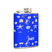 Custom name nautical print on blue flachmann (Rechts)