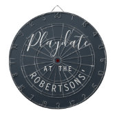 Custom Name Navy Blue White Playdate Minimalist  Dartscheibe (vorne)