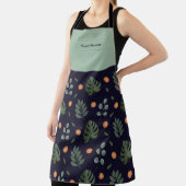 Custom Name Navy Botanical Apron Schürze (InSitu)