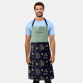 Custom Name Navy Botanical Apron Schürze (Getragen)
