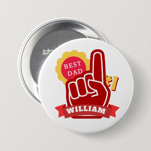 Custom Name No 1 Best Dad Father's Day Birthday Button (Vorne & Hinten)